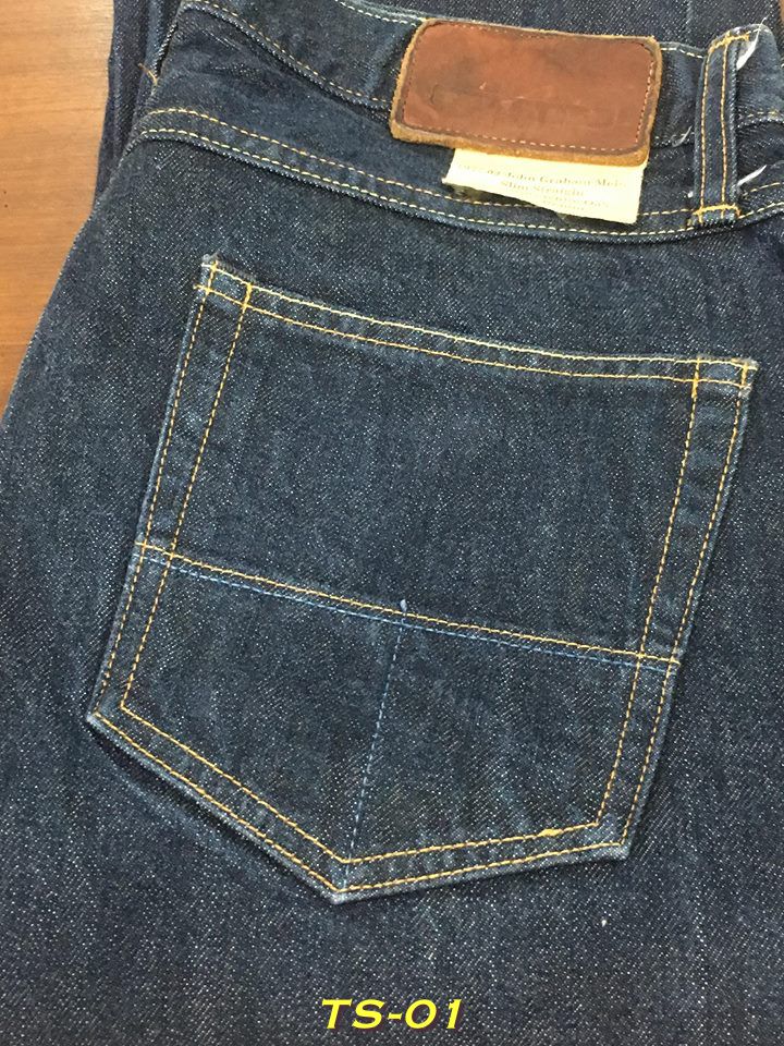 1.Tellason รุ่น John Graham Mellor กระบอกเล็ก ริมน้ำเงิน เอว 32 ยาว 29 Made in USA