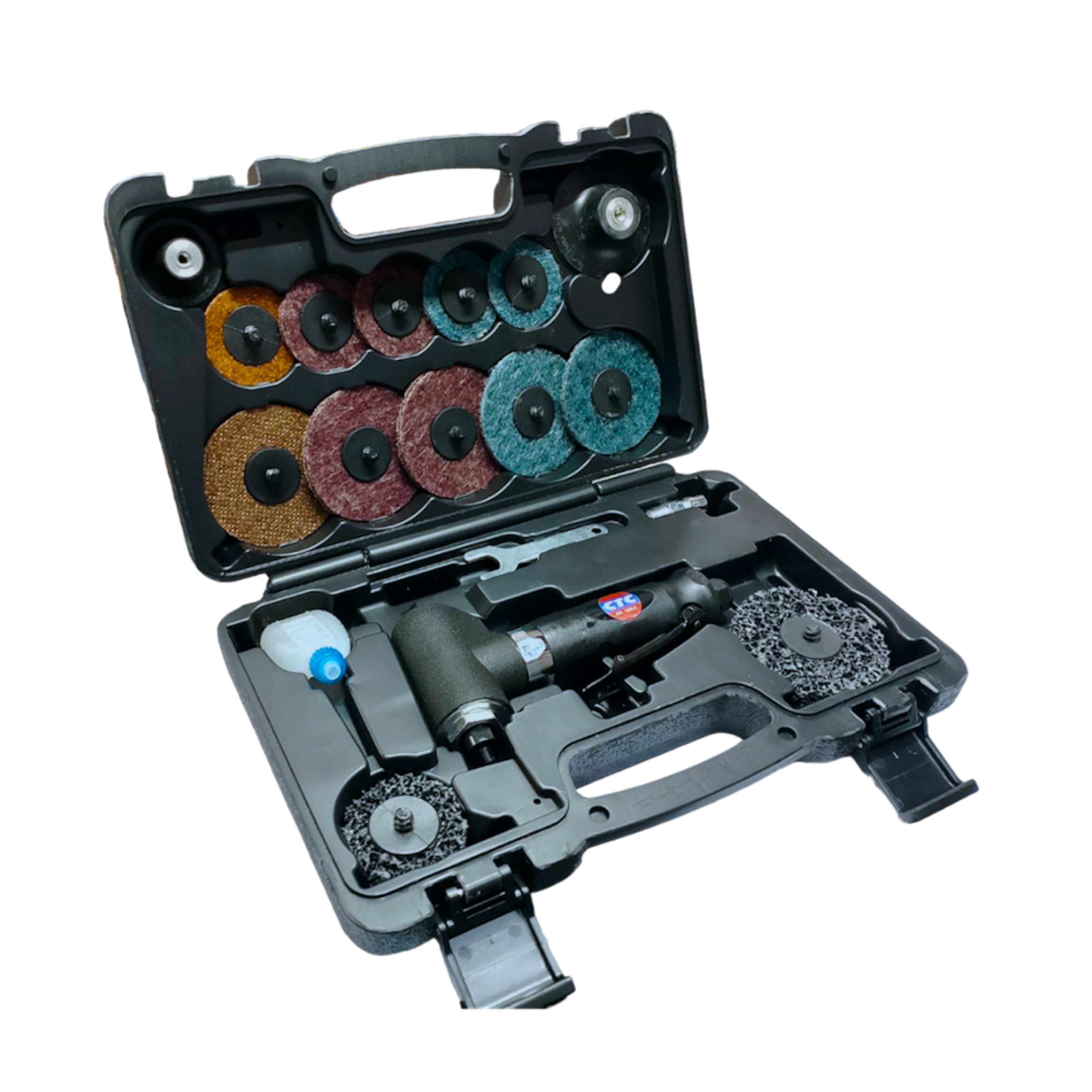 เครื่องเจียรลม ขนาด 3 นิ้ว พร้อมชุดแผ่นขัด 12 ชิ้น CTC AG-1217K