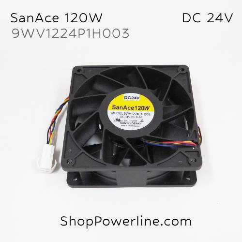 พัดลม Fan SanAce120W (9WV1224P1H003) DC24V 120x120x38mm 0.8A (4wire White Plug)