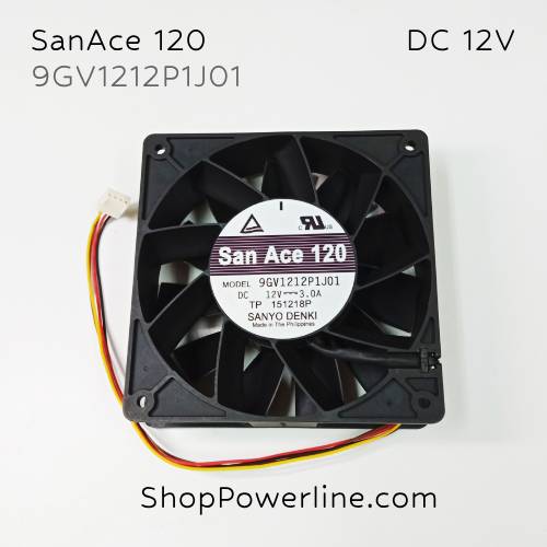 พัดลม Fan SanAce120 (9GV1212P1J01) DC12V 120x120x38mm 3.0A (4wire White B3 Plug)