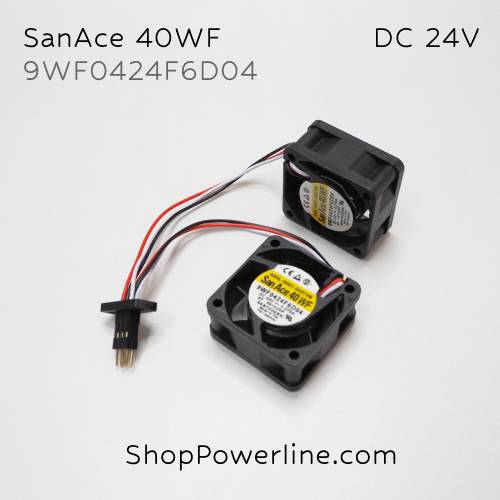 พัดลม Fan SanAce40WF (9WF0424F6D04, A90L-0001-0507#B) DC24V 40x40x20mm(x2) 0.076A (6wire Fanuc 6pin Plug)