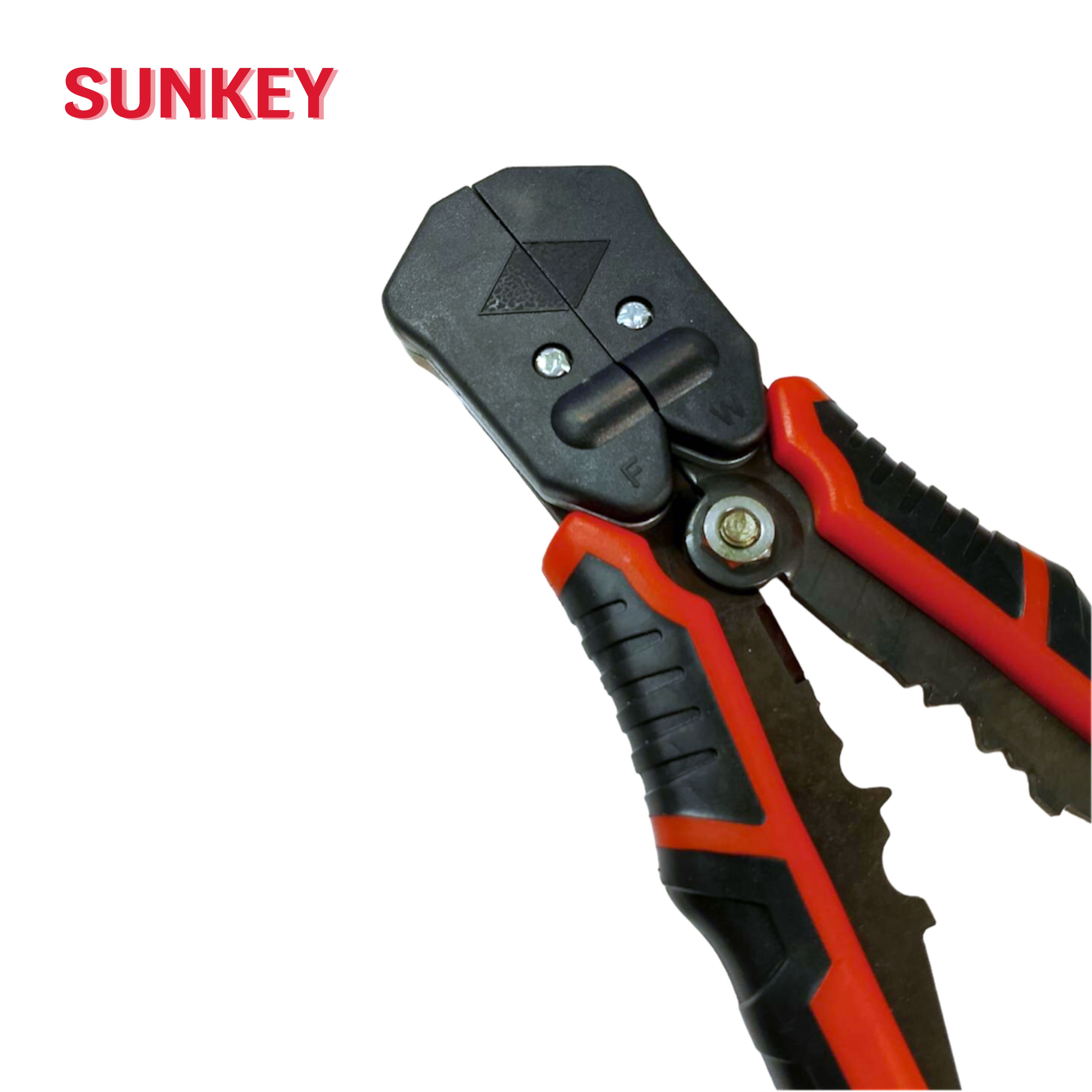 คีมปอกสายออโต้ พร้อมย้ำหัวสาย SUNKEY SK-810 Made in Taiwan