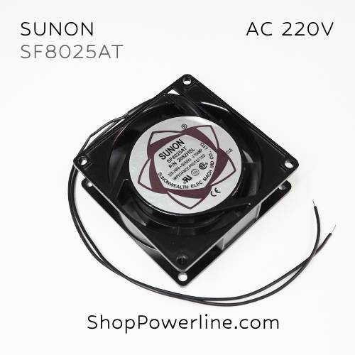 พัดลม Fan SUNON (SF8025AT, 2082HBL) AC220V 80x80x25mm (2wire)