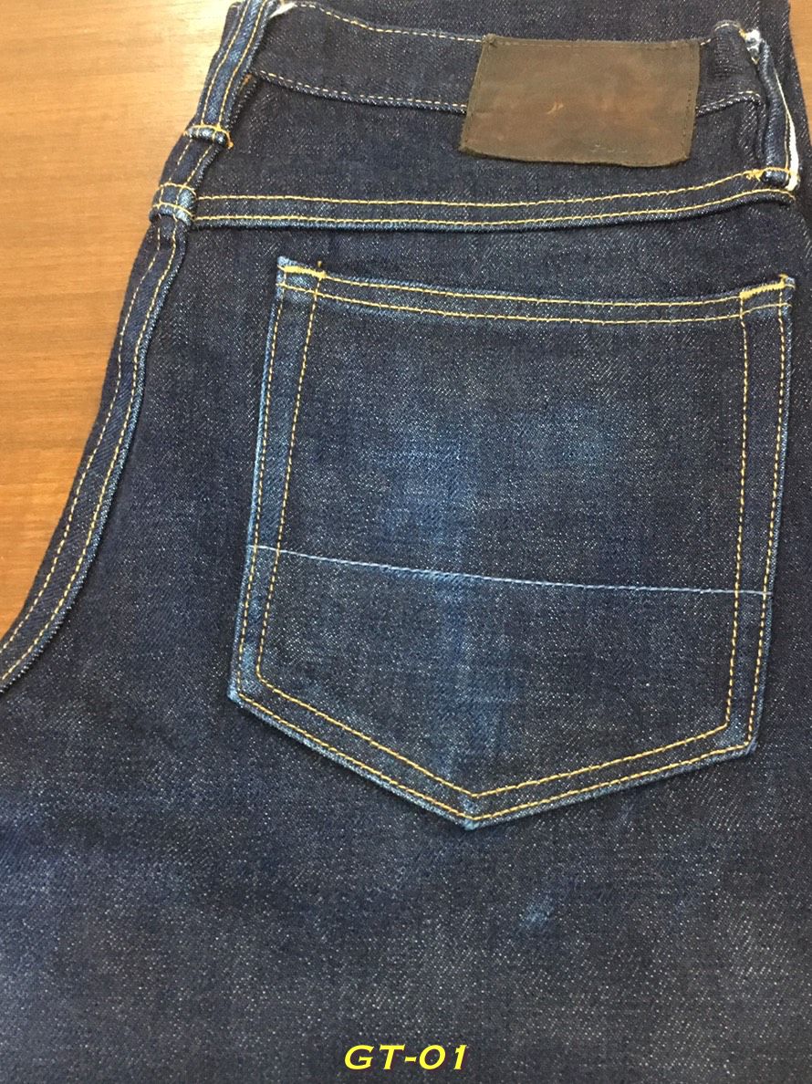 1. Gustin กระบอกเล็ก ริมแดง ผ้าดิบญี่ปุ่น 15oz. เอว 32 ยาว 35 Made in USA