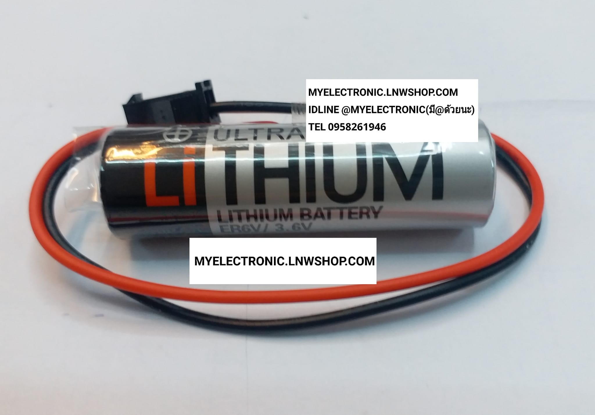 ขาย ER6V/3.6V TOSHIBA LITHUIM แบตเตอรี่ ลิเทียม 3M6V รุ่น ER6V คอนเนคเตอร์สีดำ CONNECTOR สีดำ ราคาตัวละ บาท