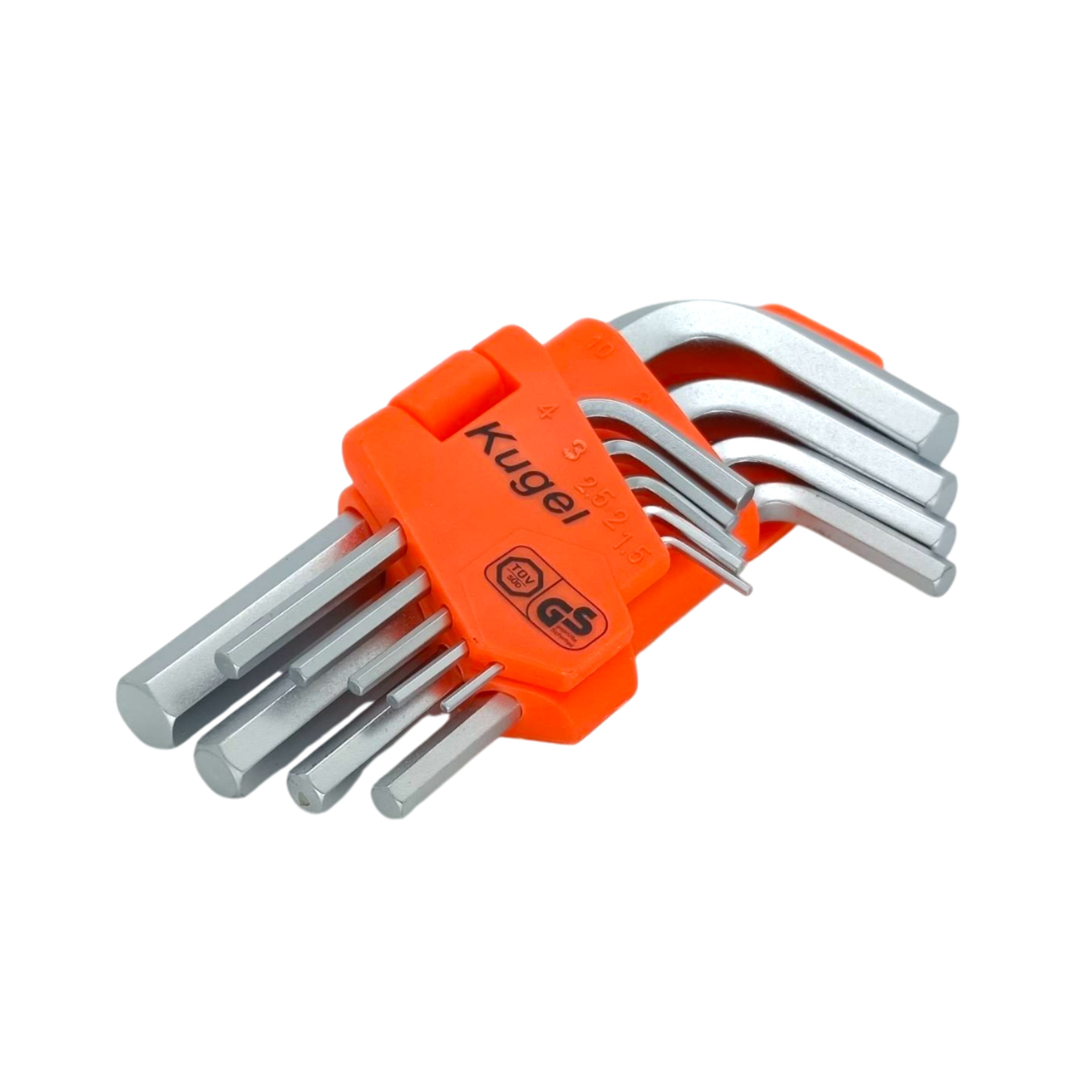 ชุดหกเหลี่ยมตัวสั้น มิล ชุดประแจหกเหลี่ยม 9 ตัวชุด ขนาด 1.5-10mm KUGEL