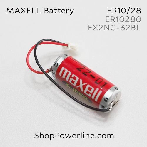 แบตเตอรี่ Battery Maxell (ER10/28, FX2NC-32BL) 3.6V (White Plug)