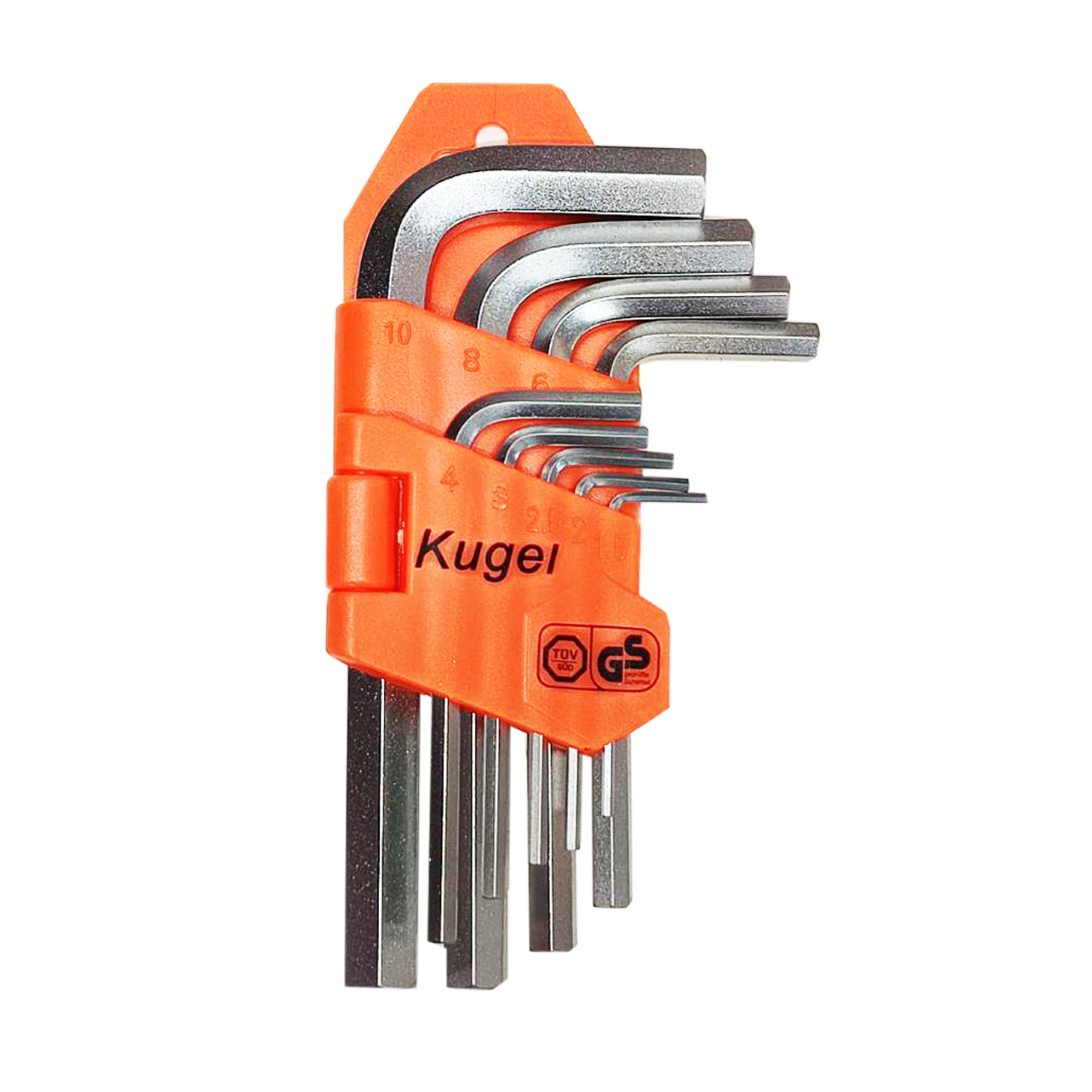 ชุดหกเหลี่ยมตัวสั้น มิล ชุดประแจหกเหลี่ยม 9 ตัวชุด ขนาด 1.5-10mm KUGEL