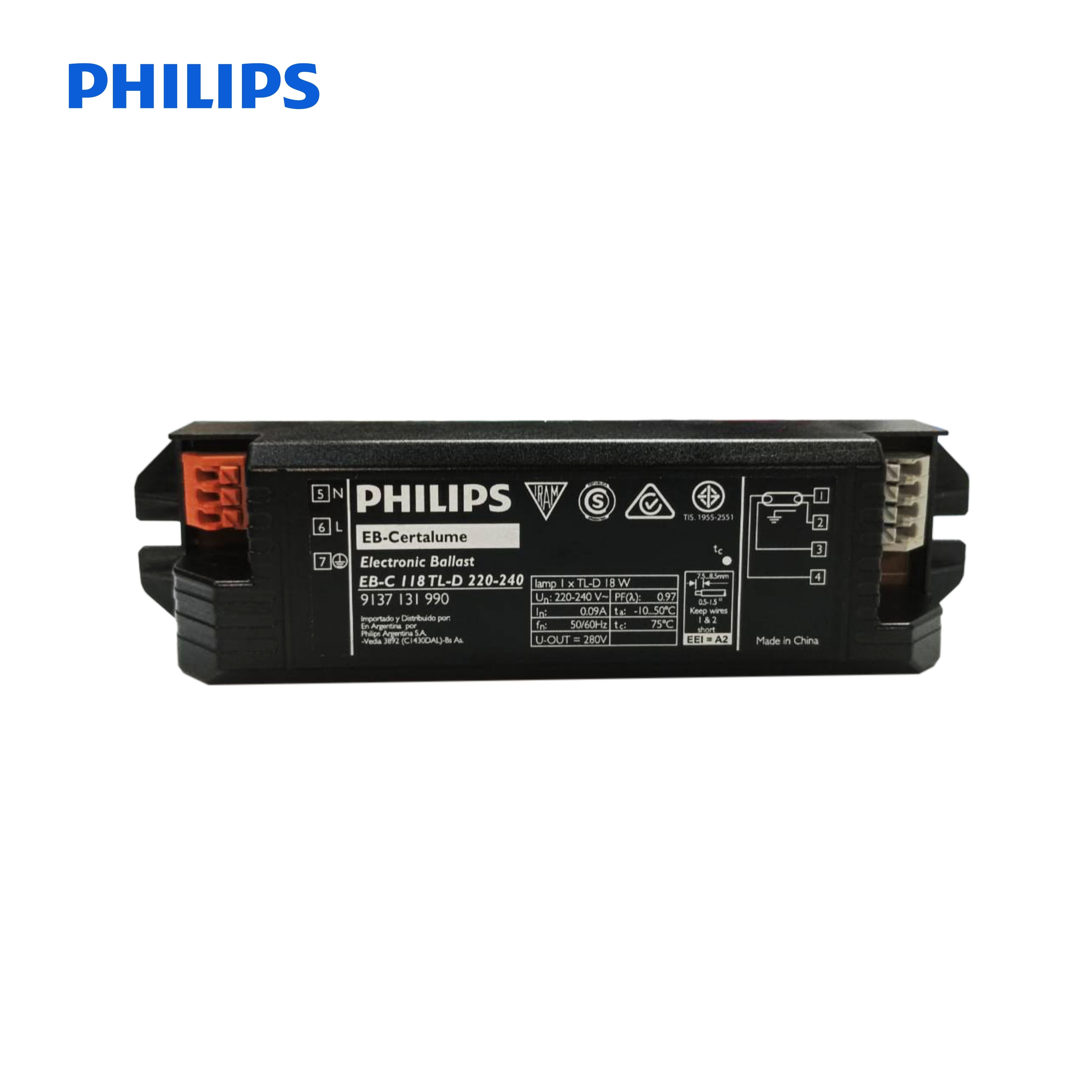 PHILIPS บัลลาสต์อิเล็กทรอนิกส์ Electronic Ballast EB-C 118 TL-D 18W
