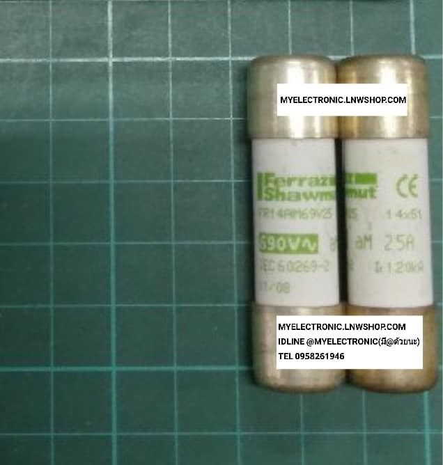 ขาย ฟิวส์ 25A690V ยี่ห้อ FERRAZ FR14AM69V25 FUSE ฟิวส์ 25A 690V ราคาตัวละ บาท