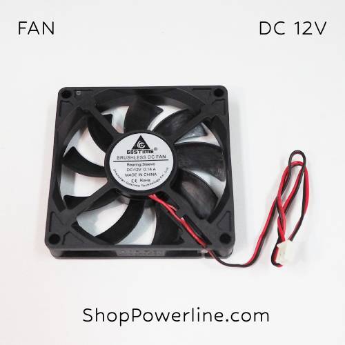 พัดลม Fan DC12V 80x80x15mm (2wire)