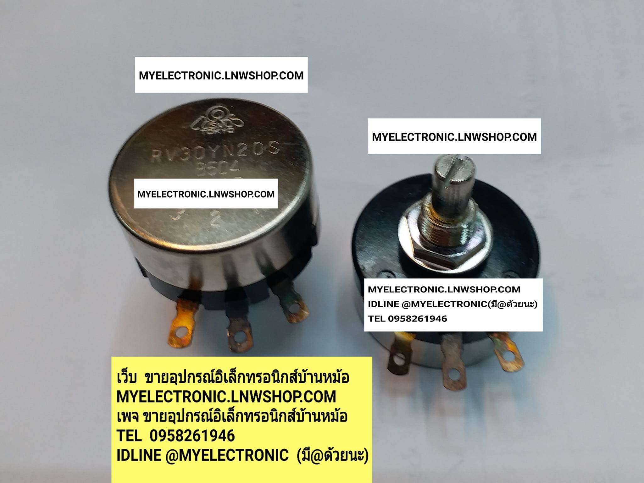 ขาย โวลุ่ม500K1W โวลุ่ม RV30YN20S B504 ยี่ห้อ COSMO RV30YN20SB504 RV30YN 20S B504 500K ของญี่ปุ่นแท้ JAPAN ของแท้ ราคา ตัวละ . . . . . หน่วย บาท