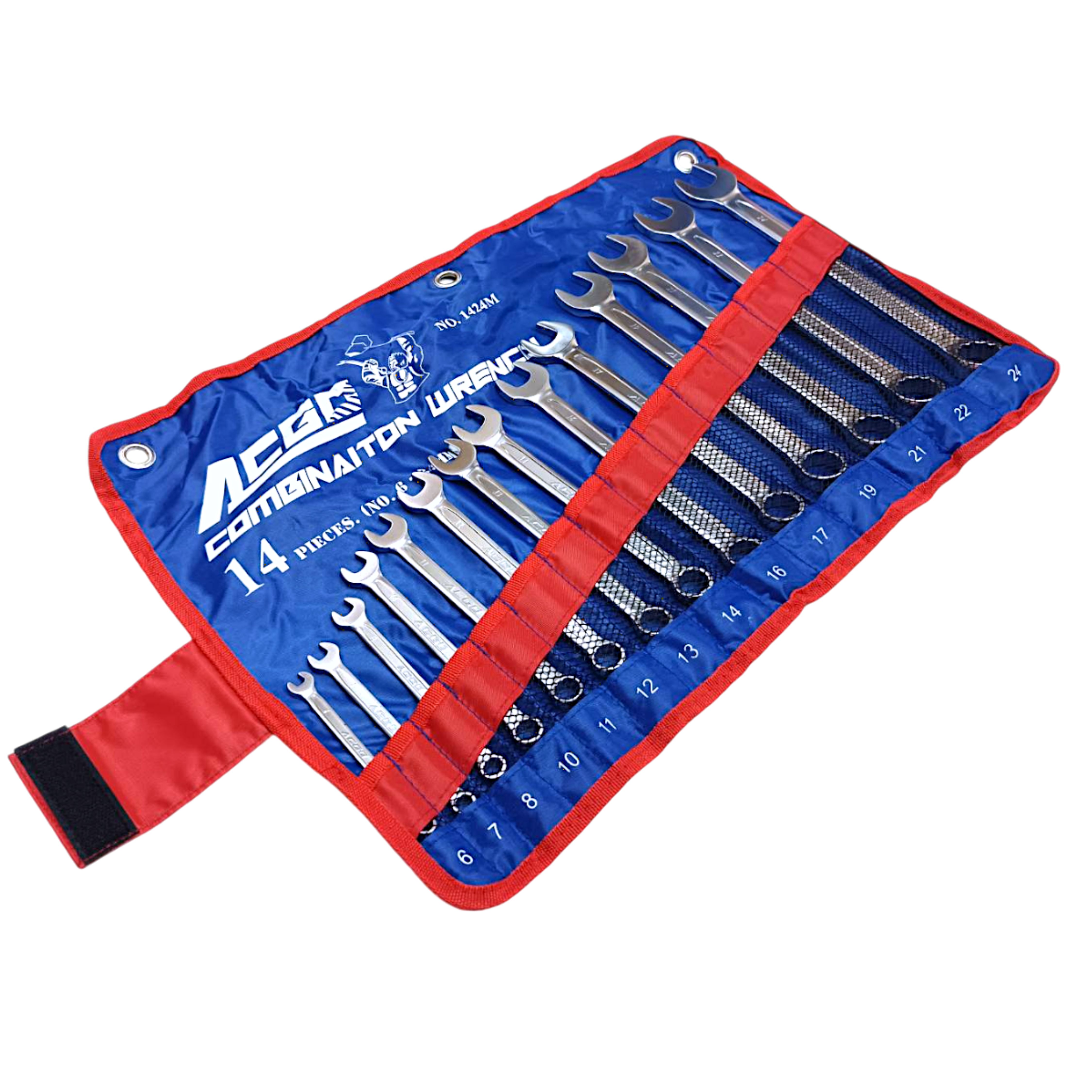 ACGO ประแจแหวนข้างปากตายแบบชุด 14 ตัว ขนาด 6-24 mm No.1424M