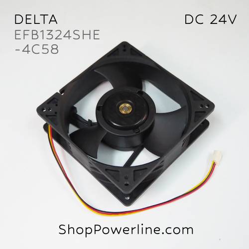พัดลม Fan DELTA (EFB1324SHE -4C58) DC24V 127x127x38mm 1.38A (3wire White B2 Plug)
