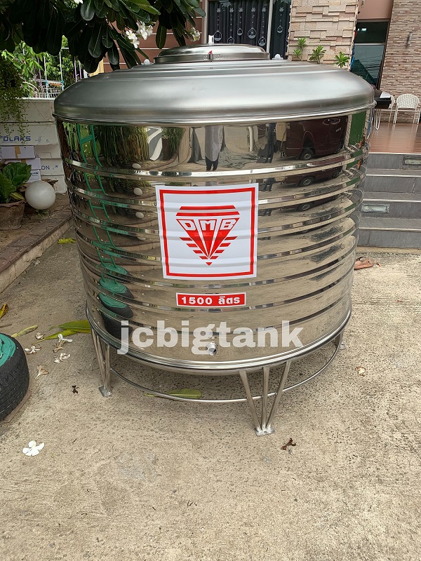 แท้งค์น้ำ สแตนเลส ตรา DMB ขนาด 1500 ลิตร รุ่น AMCB1500 พร้อมขาตั้ง แถมลูกลอย