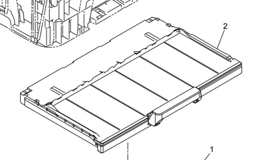"ถาดป้อนกระดาษ A4" EXIT TRAY ASSY BHM17 BROTHER MFC-J3930DW "ตำแหน่งที่ 2"