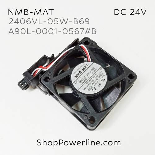 พัดลม Fan NMB-MAT (2406VL-05W-B69, A90L-0001-0567#B) DC24V 60x60x15mm 0.10A (3wire 4pin Black Plug, Bracket)