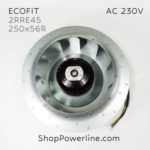 พัดลม Fan ECOFIT (2RRE45, H06-17) AC230V 250x56R 0.83/1.13A (4wire) + Capacitor