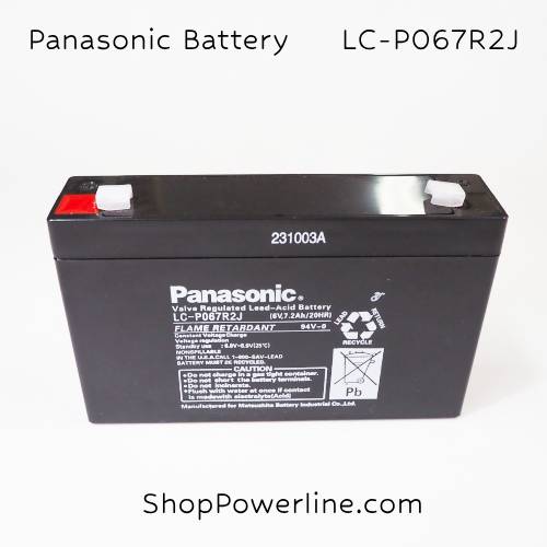 แบตเตอรี่ Battery Lead-Acid Re-charge Panasonic (LC-P067R2J, LC-P067R2P, LC-P067R2NA1, LC-P067R2CH1) 6V 7.2Ah