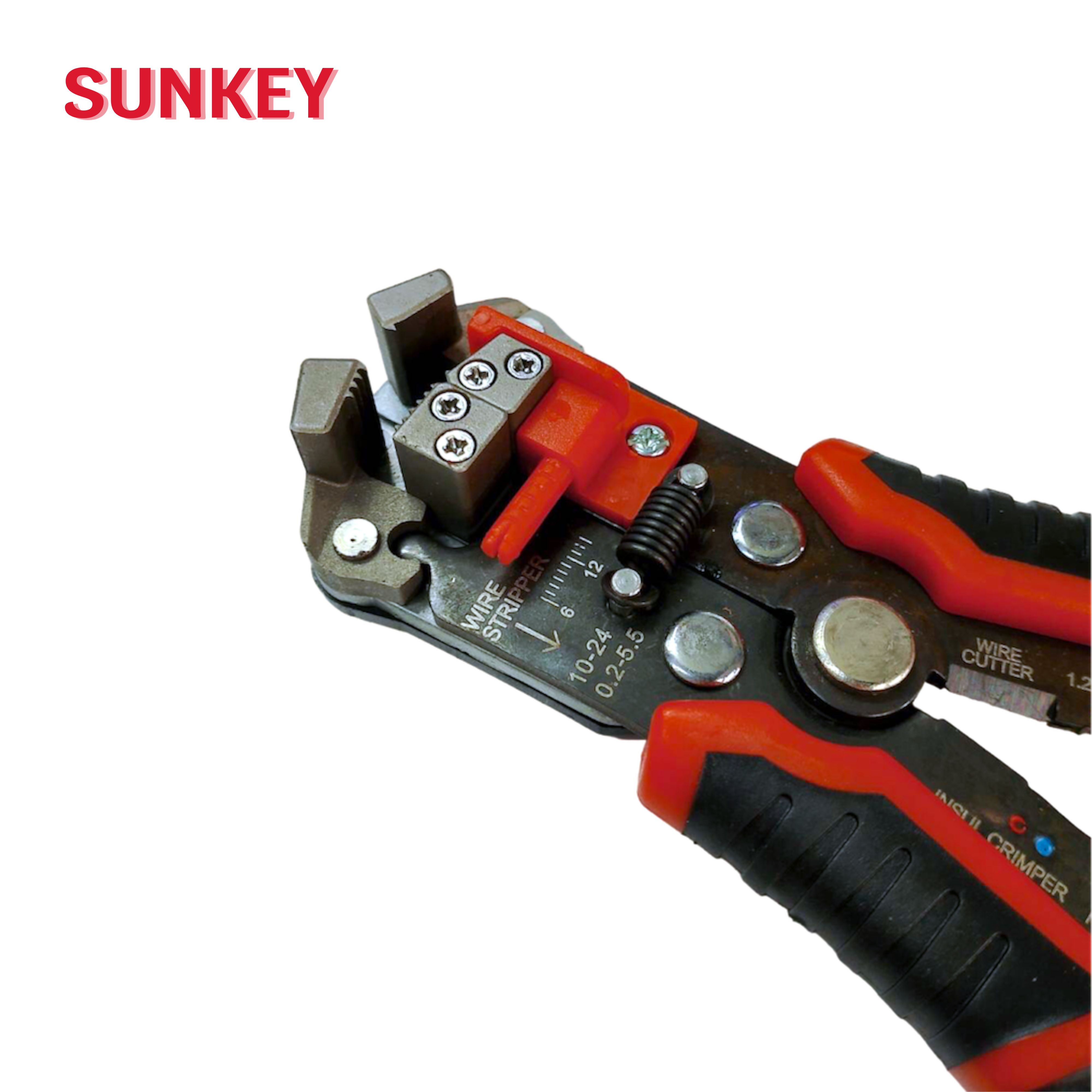 คีมปอกสายออโต้ พร้อมย้ำหัวสาย SUNKEY SK-810 Made in Taiwan