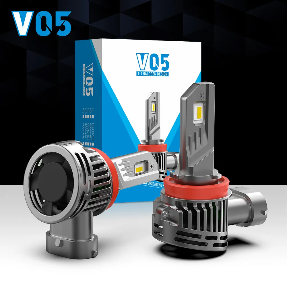 หลอดไฟรถยนต์ LED รุ่น V05 20000LM ขนาดเล็ก เหมาะสำหรับรถที่มีพื้นที่ในโคมจำกัด 50W 6000K IP68