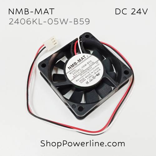พัดลม Fan NMB-MAT (2406KL-05W-B59) DC24V 60x60x15mm 0.13A (3wire White B2 Plug)