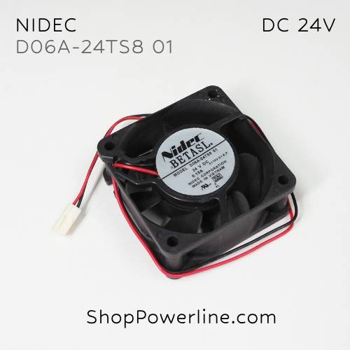 พัดลม Fan NIDEC (D06A-24TS8 01) DC24V 60x60x25mm 0.15A (2wire White B1 Plug)