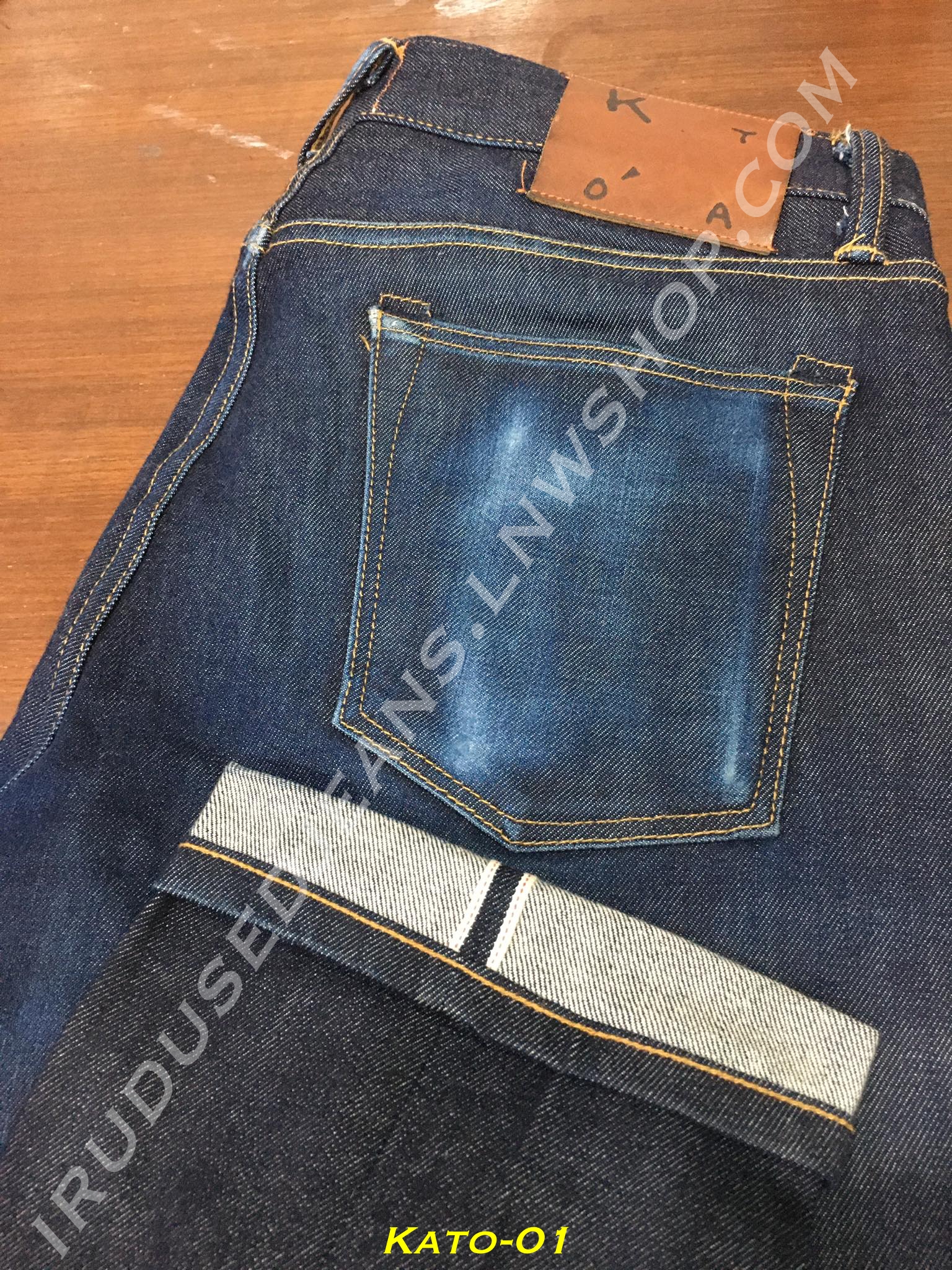 1. KATO by Hiroshi Kato Jeans - The Pen Slim - กระบอกเล็ก ผ้าดิบญี่ปุ่น 10.5oz ริมแดง เอว 34 ยาว 33 Made in USA