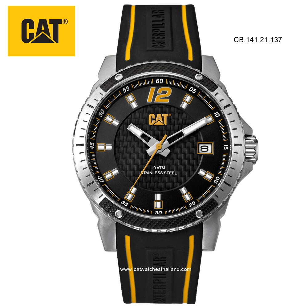นาฬิกา CAT รุ่น CARBON BLADE ขอบสแตนเลส สายยาง รหัส CB.141.21.137 BLACK/YELLOW