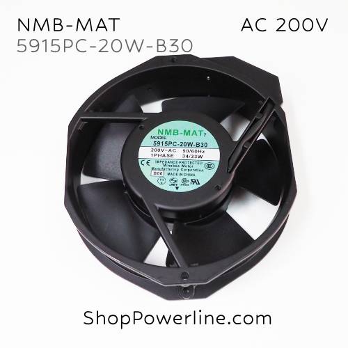 พัดลม Fan NMB-MAT (5915PC-20W-B30) AC200V 172x150x38mm 34/33W (2pin)