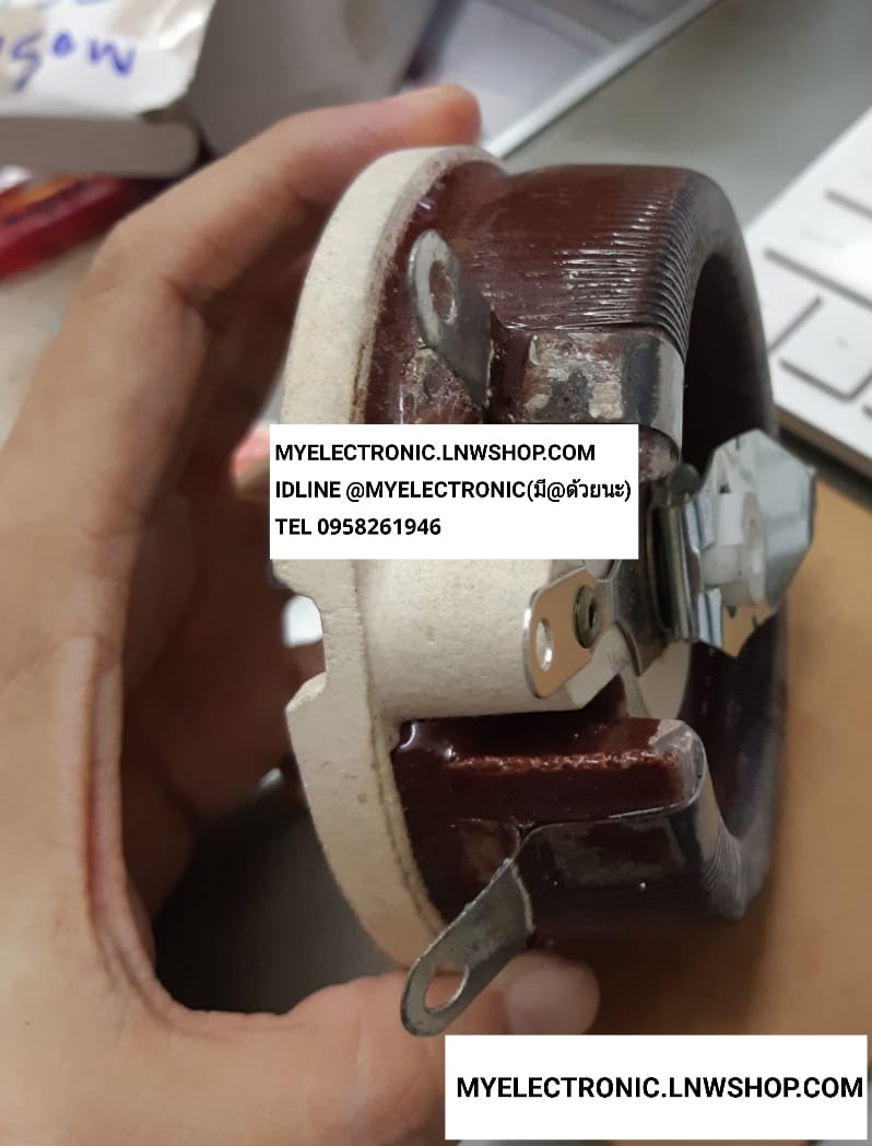 ขาย เลโอสตั๊ด100โอห์ม150W ขนาด เส้นผ่านศูนย์กลาง อ้วน 9ซม ตัวหนา3.5 ซม อ้วน9CM. ตัวหนา3.5CM. ยี่ห้อ OHMIE 100 OHM 150W 100ohm150w REOSTAT ตัวสีน้ำตาล ราคา ตัวละ . . . . หน่วย บาท