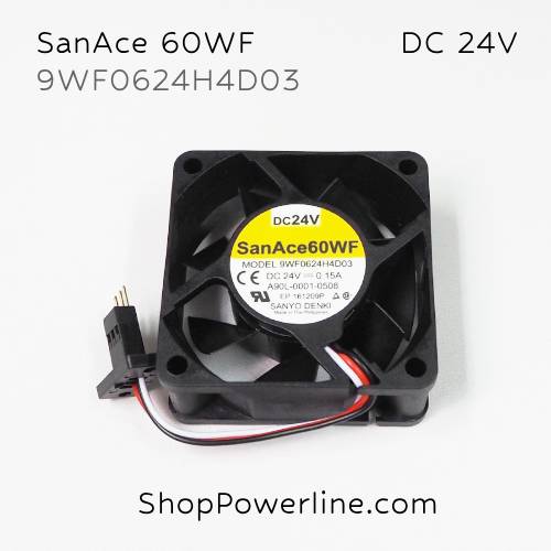 พัดลม Fan SanAce60WF (9WF0624H4D03, A90L-0001-0508) DC24V 60x60x25mm 0.15A (3wire Fanuc 3pin Plug)