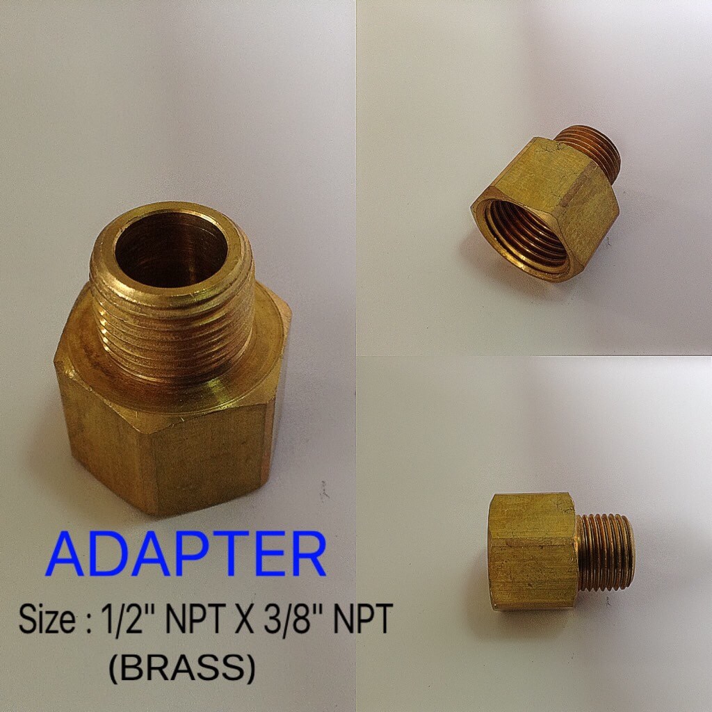 ADAPTER 1/2" NPT X 3/8" NPT ลดเหลี่ยมทองเหลือง