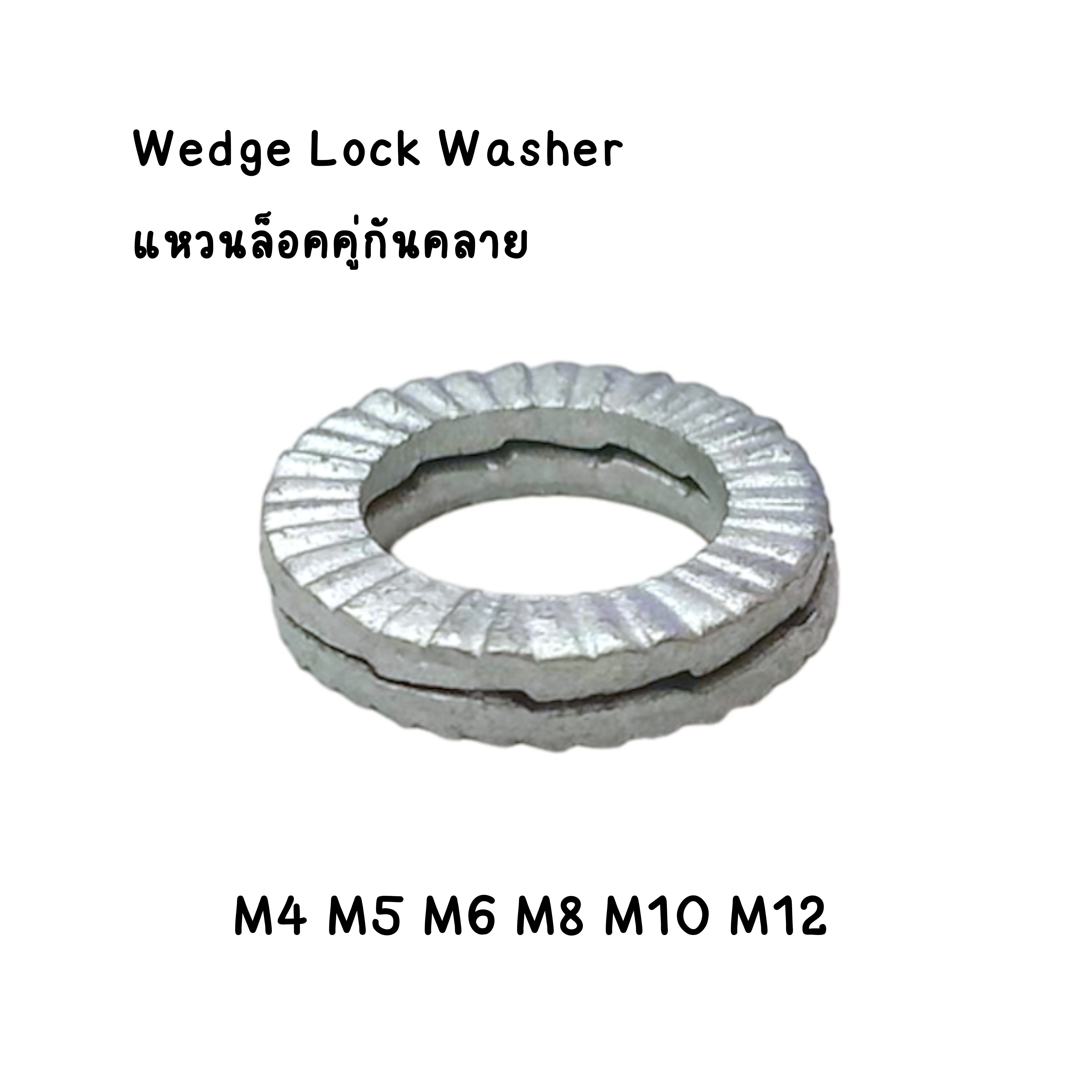 แหวนล็อคคู่กันคลาย เหล็กชุบซิงค์ Wedge Lock Washer (บรรจุ 1ตัว)
