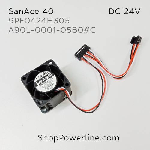 พัดลม Fan SanAce40 (9PF0424H305, A90L-0001-0580#C) DC24V 40x40x28mm 0.095A (3wire Fanuc Special Plug)