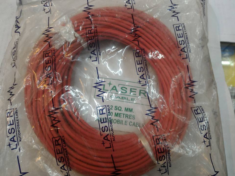 สายไฟอ่อนสีแดงเดินวงจรขนาด2มม.เส้นทองแดงฝอย1ม้วนยาว30เมตรWIRE COLOR RED 2.0MM สายไฟ2SQMM1ม้วน=30เมตรยี่ห้อLASER CABLEราคา