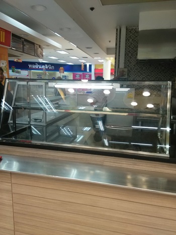 ตู้กระจกโชว์ถาดใส่อาหาร เป็นตู้กระจก 2 ชั้น งานสั่งผลิต