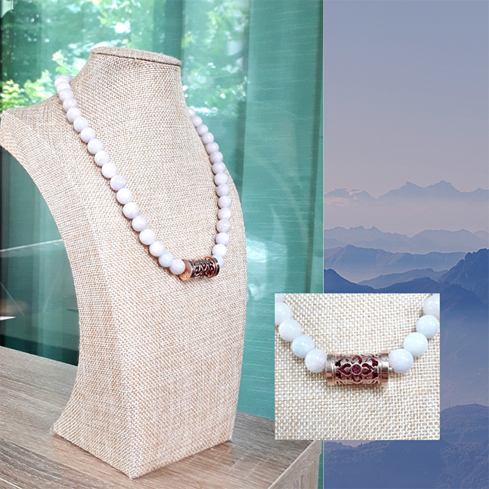 สร้อยคอ WHITE JADE SILVER9.25% 16" White Color 1 SKU-NCC112