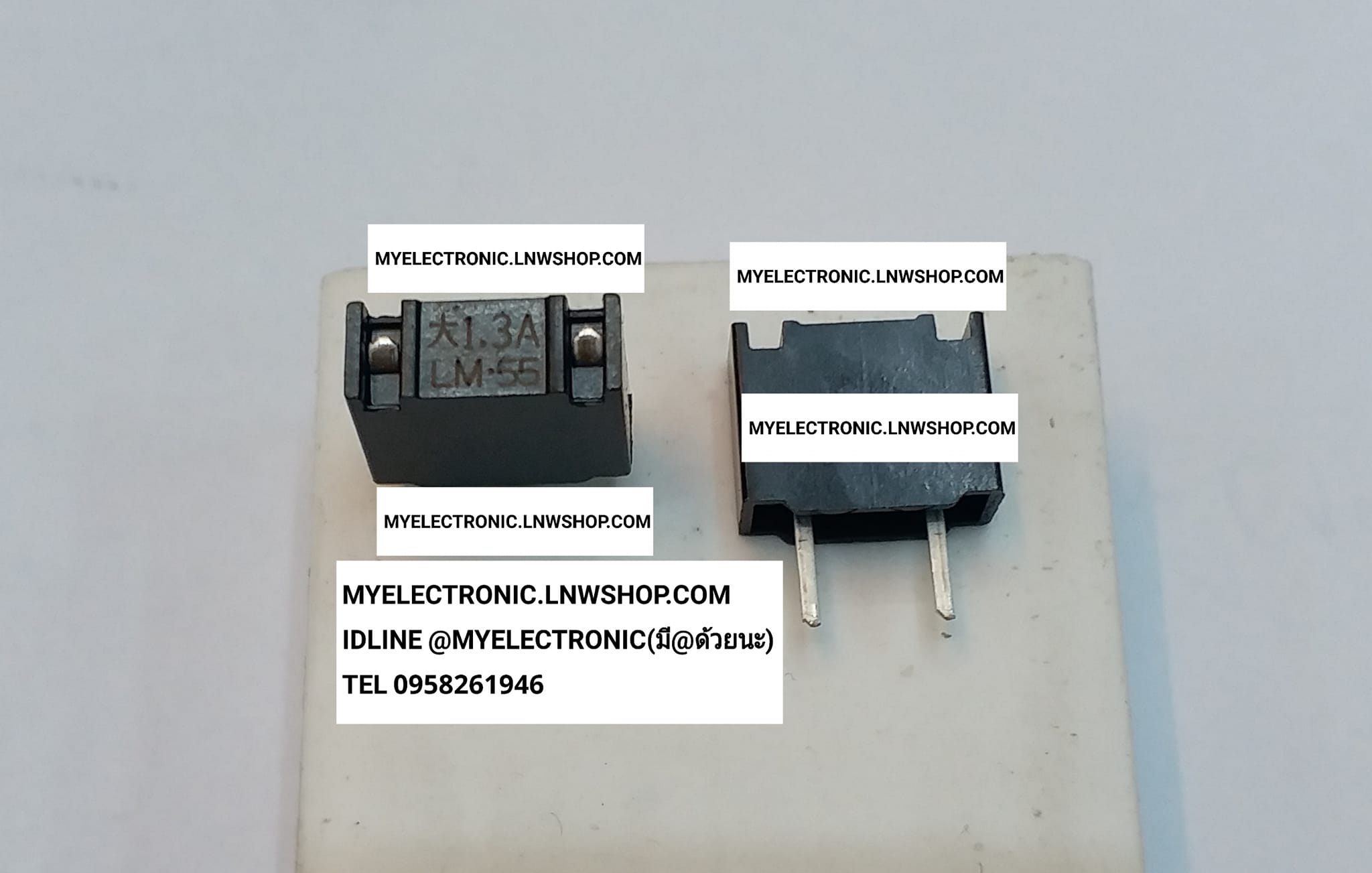 ขาย ฟิวส์LM1.3A ตัวสี่เหลี่ยมสีดำ FUSE 1.3A ยี่ห้อ ไมโครฟิล์ม MICROFUSE ราคา ตัวละ . . . . หน่วย บาท