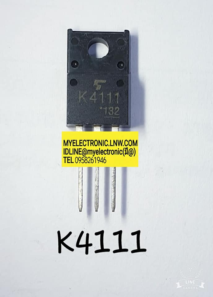 ขาย 2SK4111 ตัวถัง TO-220 ยี่ห้อ TOSHIBA โตชิบ้า 2S K4111 มอสเฟต MOSFET ราคา ตัวละ . . . . หน่วย บาท