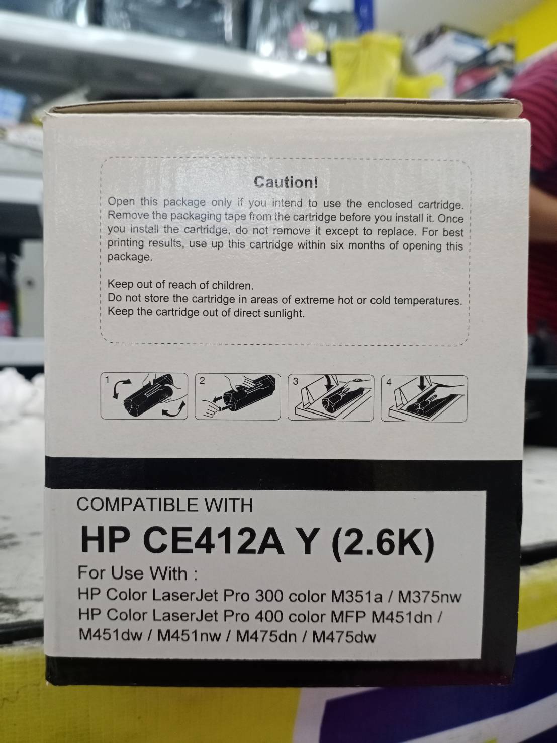 ตลับหมึกเทียบเท่า LASER HP CE412A (Yellow) สีเหลือง