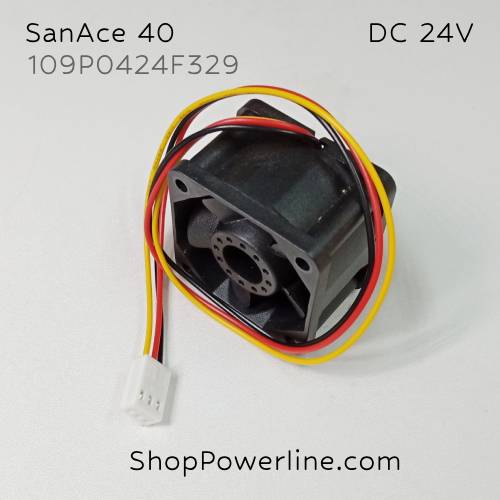 พัดลม Fan SanAce40 (109P0424F329) DC24V 40x40x28mm 0.055A (3wire White B2 Plug)