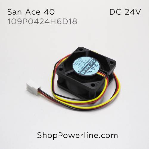 พัดลม Fan SanAce40 (109P0424H6D18) DC24V 40x40x20mm 0.07A (3wire White B2 Plug)