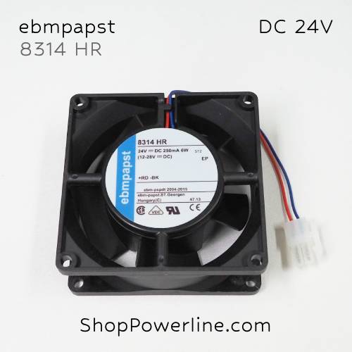 พัดลม Fan ebmpapst (8314HR) DC24V 80x80x32mm 0.25A 6W (2wire White D3 Plug)
