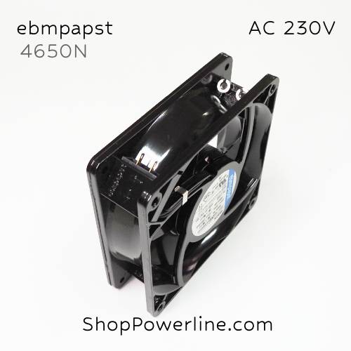 พัดลมใบพัดโลหะ Fan ebmpapst (4650N) AC230V 120x120x38mm 0.11/0.12A 18/19W (2pin)
