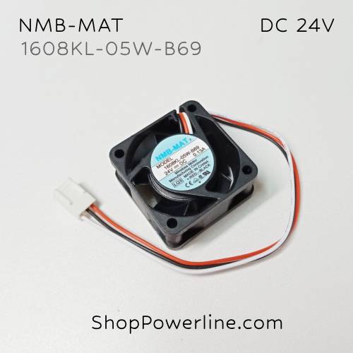 พัดลม Fan NMB-MAT (1608KL-05W-B69) DC24V 40x40x20mm 0.13A (3wire White B2 Plug)