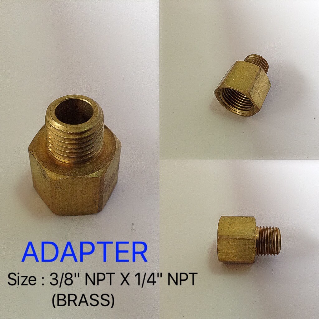 ADAPTER 3/8" NPT X 1/4" NPT ลดเหลี่ยมทองเหลือง