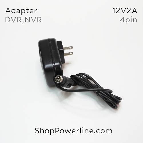 อะแดปเตอร์ Adapter DVR,NVR 12V 2A (4Pin)(Dual Pin Top+, Buttom-) SM/PS