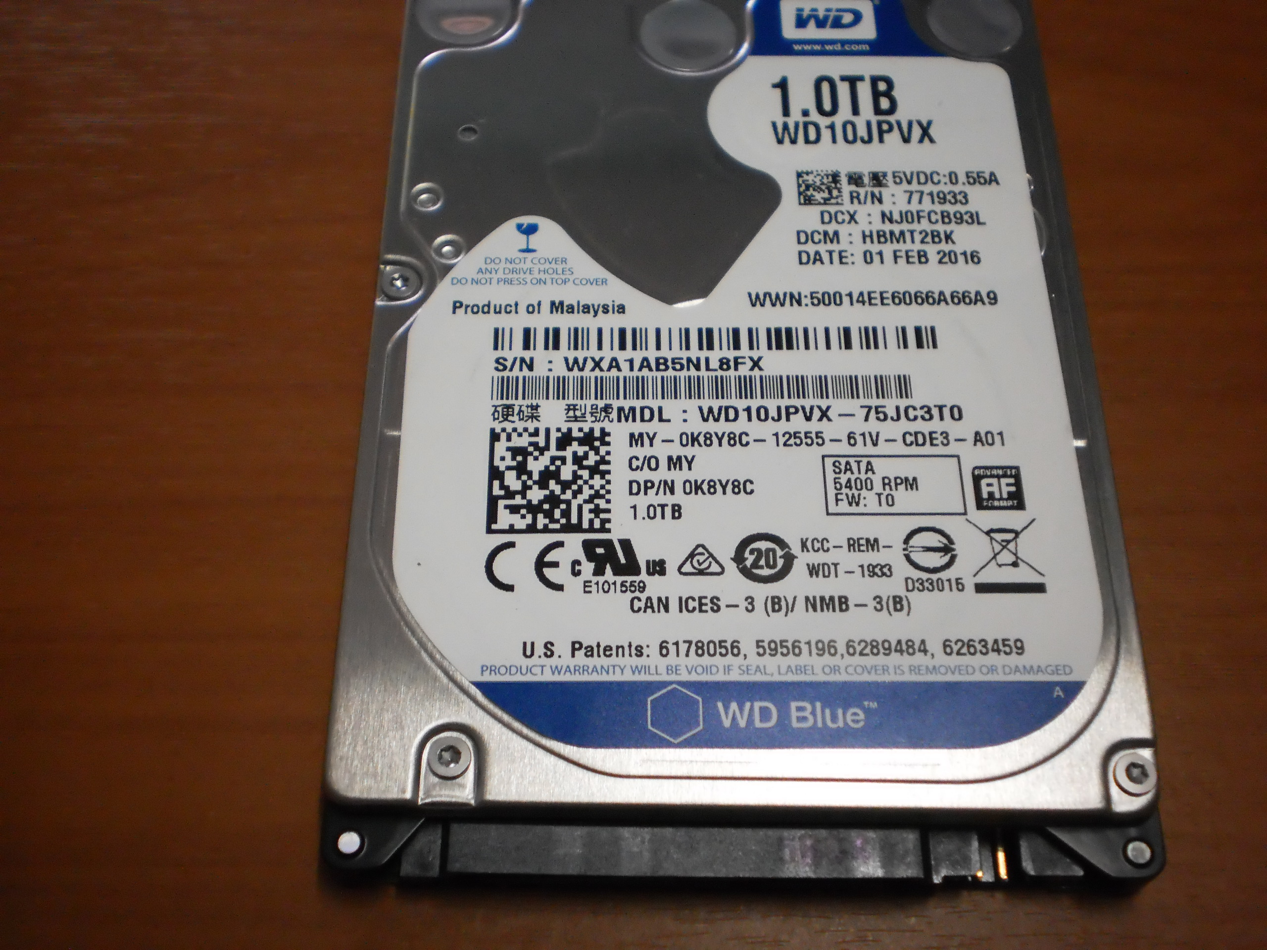 1.0 TB HDD FOR NOTEBOOK WD SATA-3 ของใหม่มาอีกแล้ว ถูกดีครับ