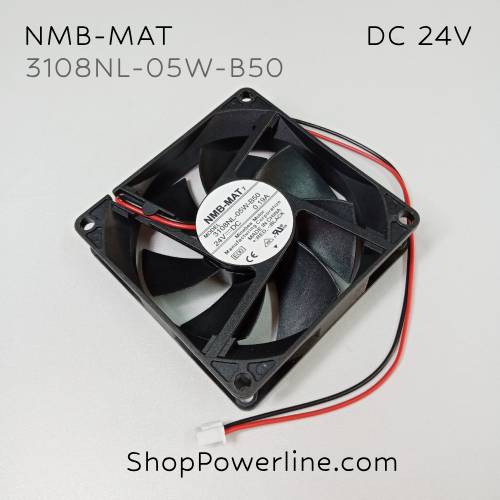 พัดลม Fan NMB-MAT (3108NL-05W-B50) DC24V 80x80x20mm 0.19A (2wire White A1 Plug)